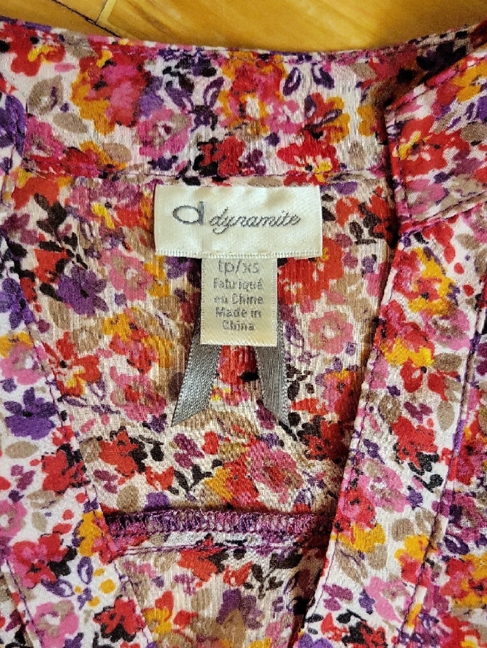 Dynamite Pink & Purple Floral Button-Down Top - Picture 3 of 8